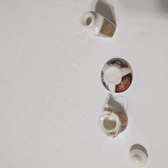 Vintage Miniature Porcelain Asian Dollhouse 3 lot - Picture 3 of 8